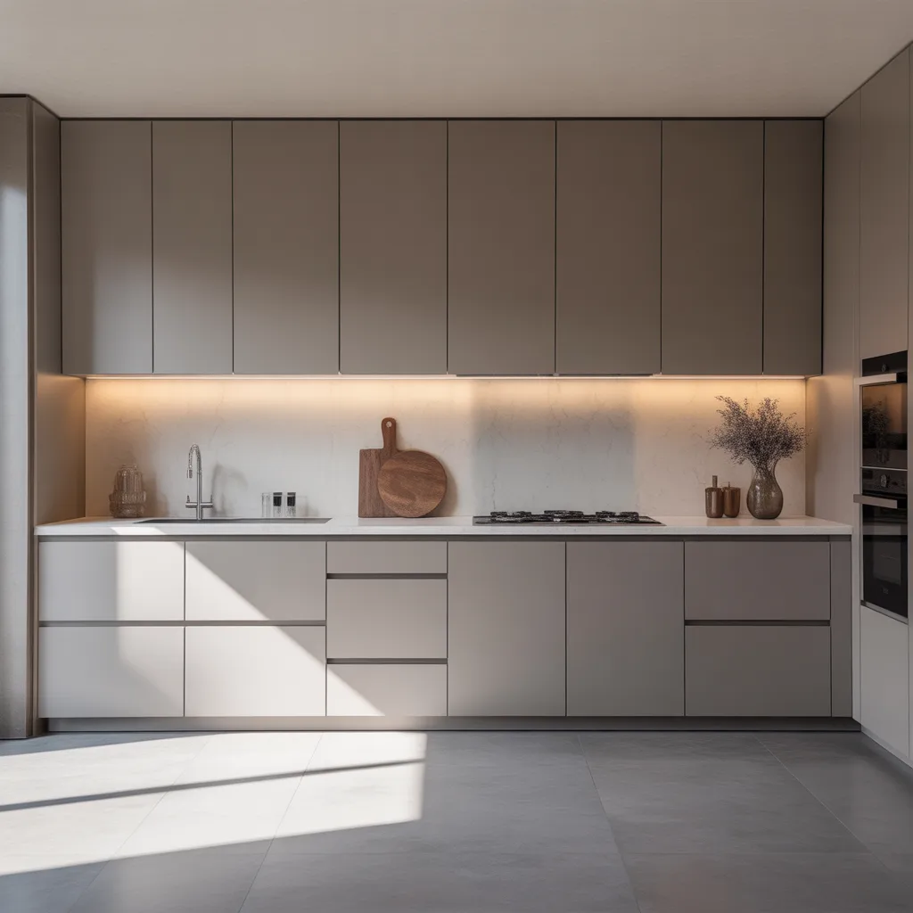 handleless push to open minimalist kitchen set 2026