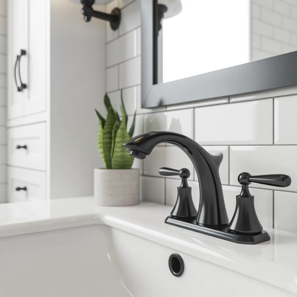 matte black bathroom faucet hardware minimalist luxury upgrade
