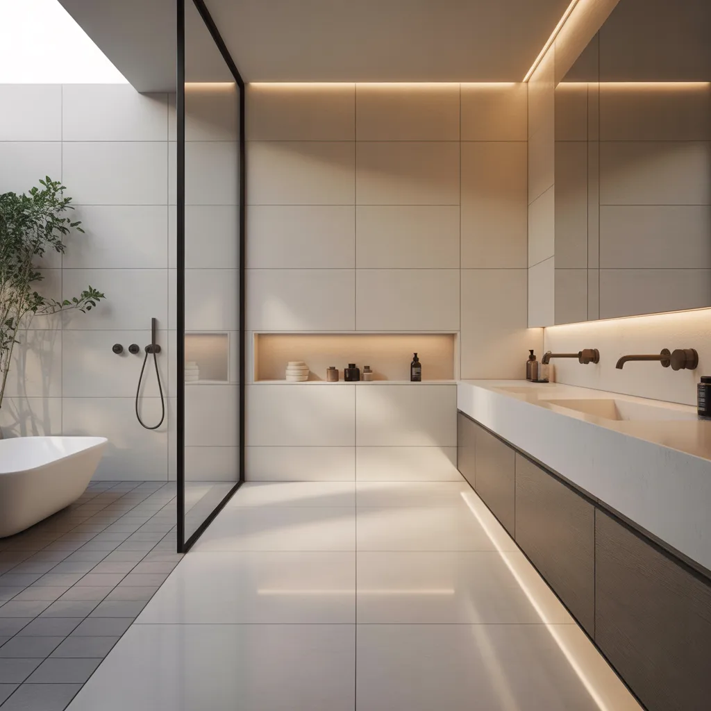 seamless large format porcelain slab bathroom tiles zero grout 2026