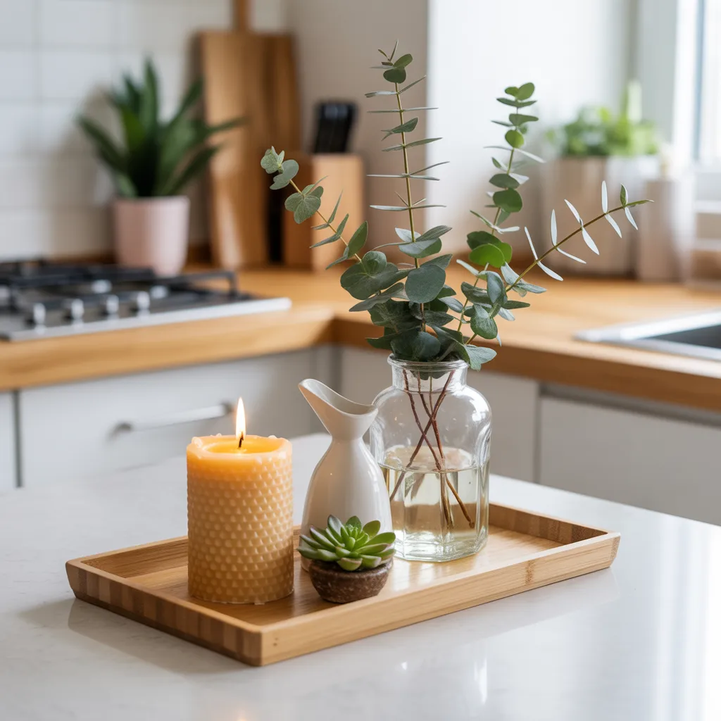 styled wellness tray kitchen countertop minimalist decor