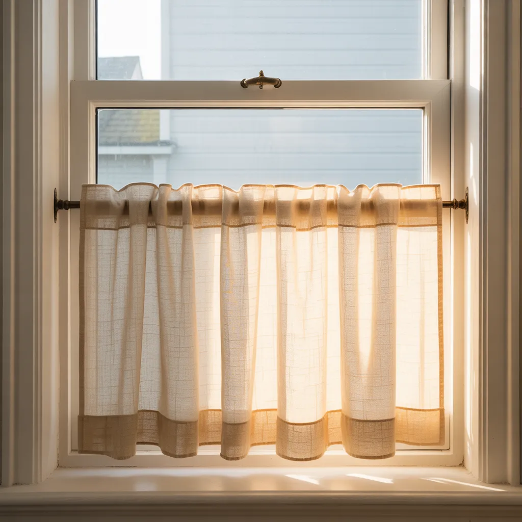 sheer cafe curtains natural light small kitchen window