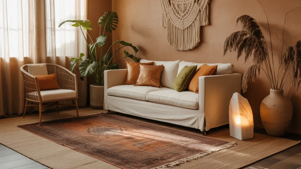 Chic bohemian interior design ideas for a cozy wellness home