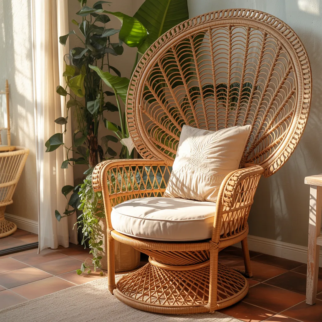 Majestic rattan peacock chair bohemian home decor