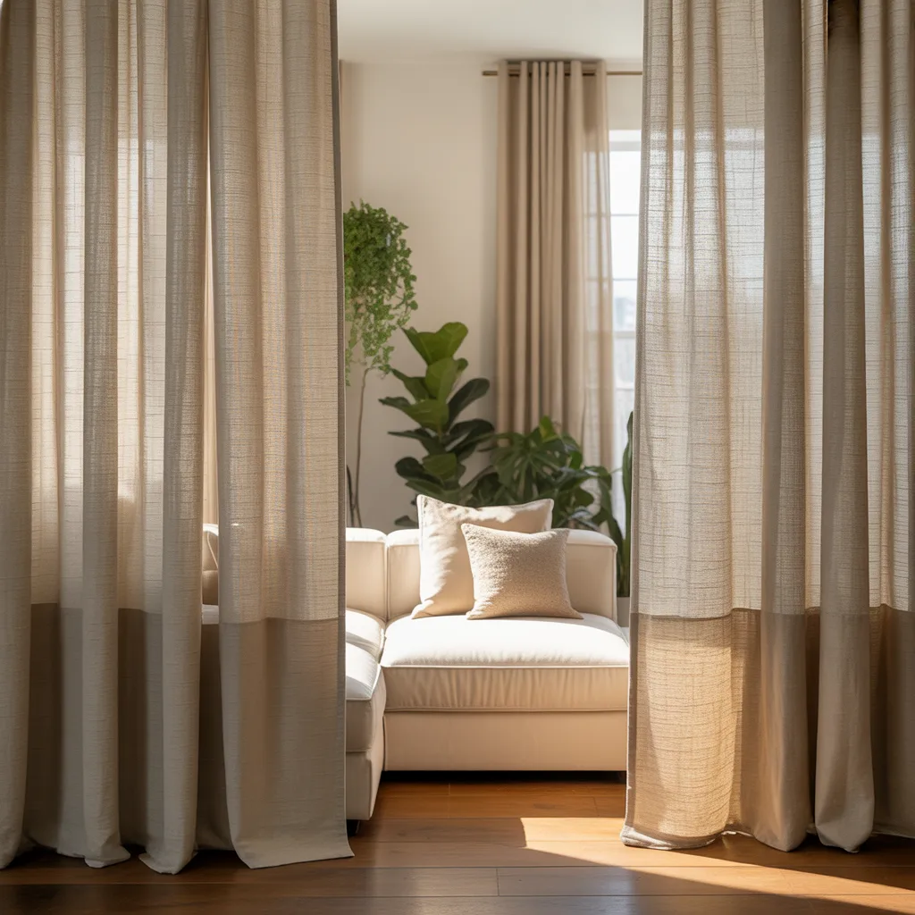 floor to ceiling curtains in elegant living room