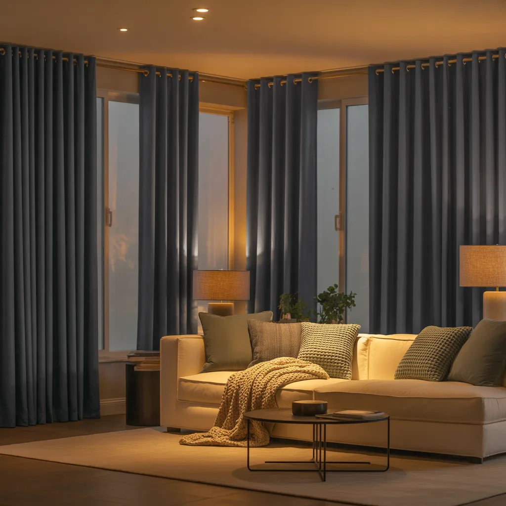 blackout curtains in modern living room