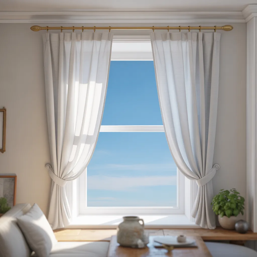 cafe style half curtains in urban home
