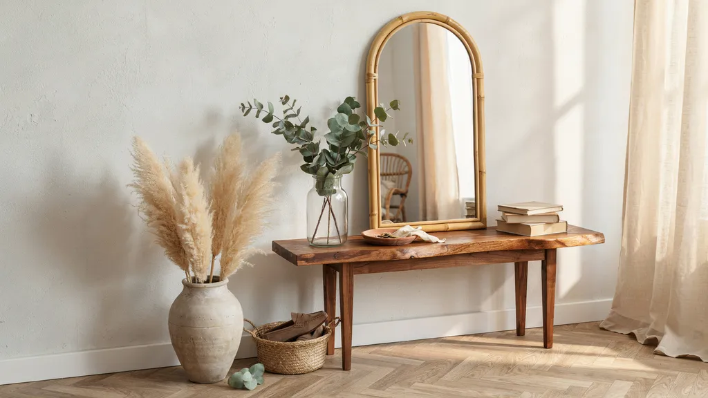 11 console table ideas for a stylish home with live-edge walnut and eucalyptus decor
