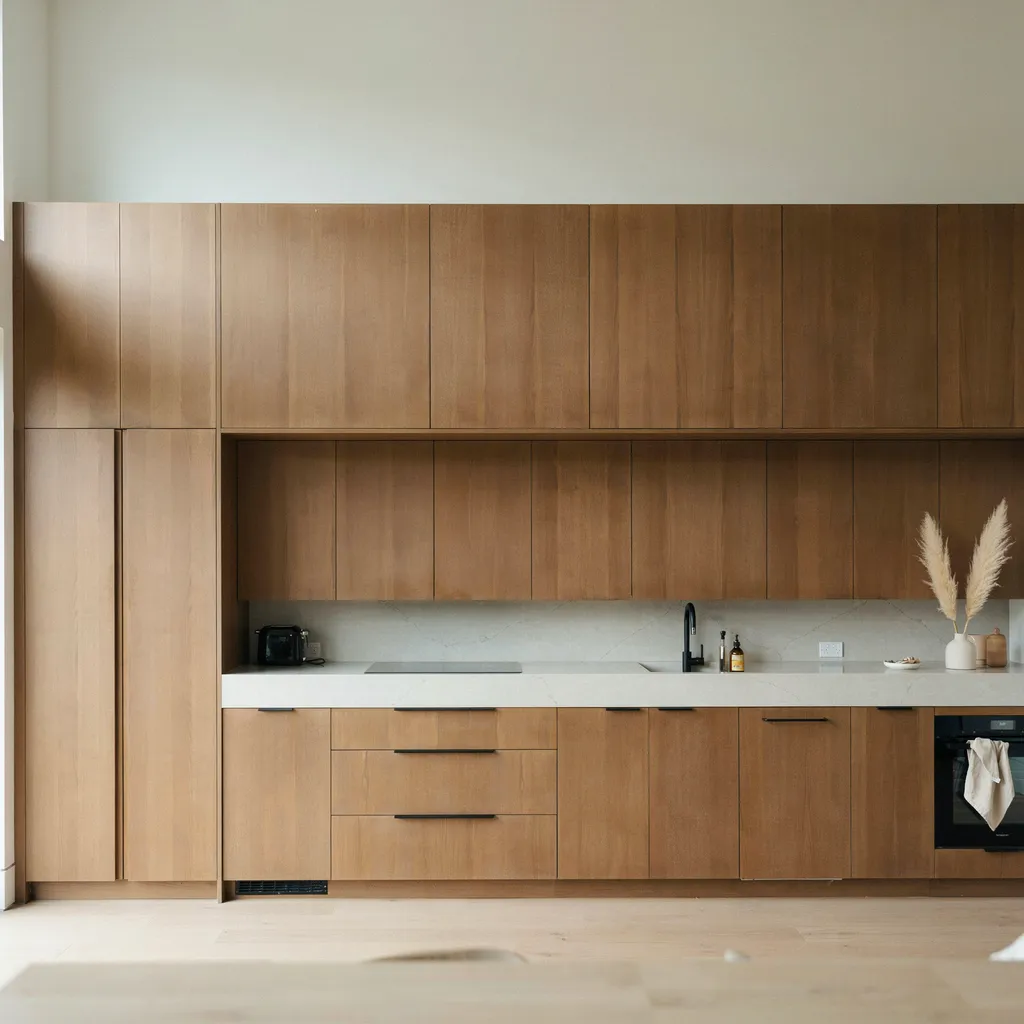 Refrigerator and dishwasher hidden behind matching cabinet panels