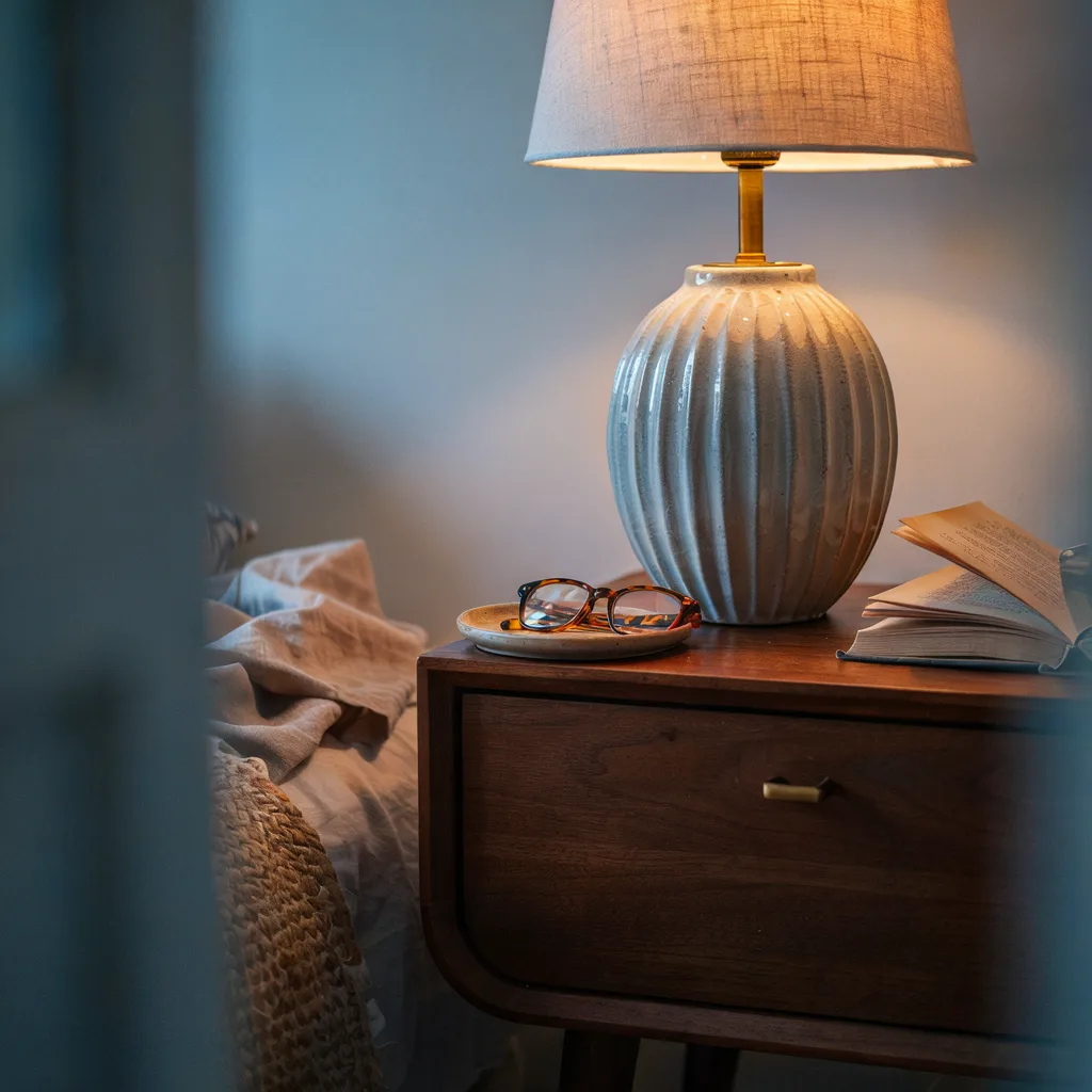 Fluted ceramic lamp base DIY thrift store makeover
