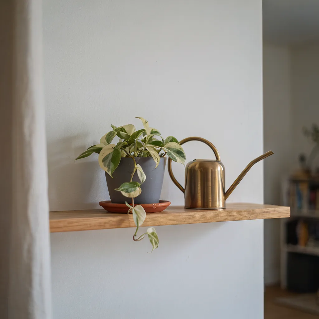 Brass watering can pothos plant DIY gift set
