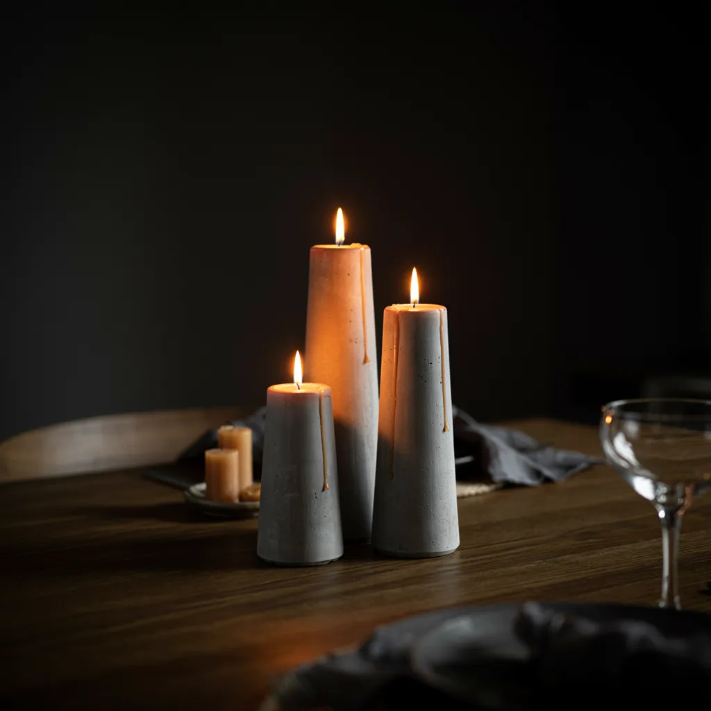 Poured concrete taper candle holders DIY
