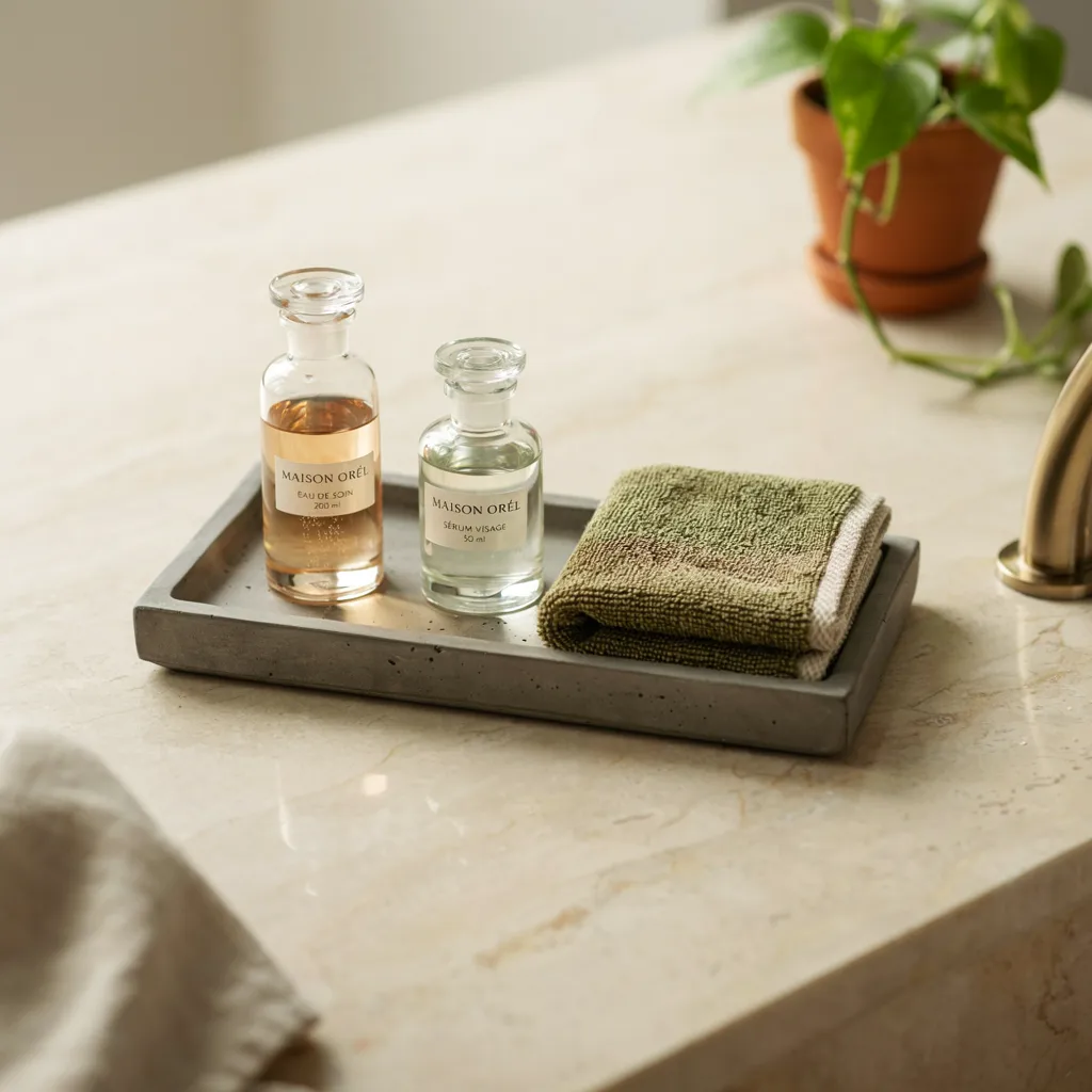 Concrete vanity tray apothecary DIY gift set