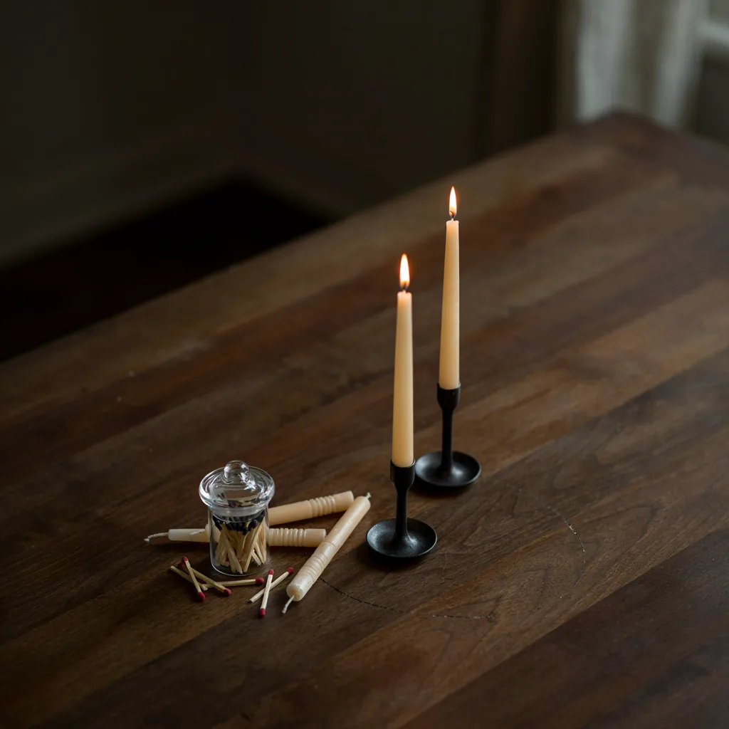 Matte black taper candle DIY gift set