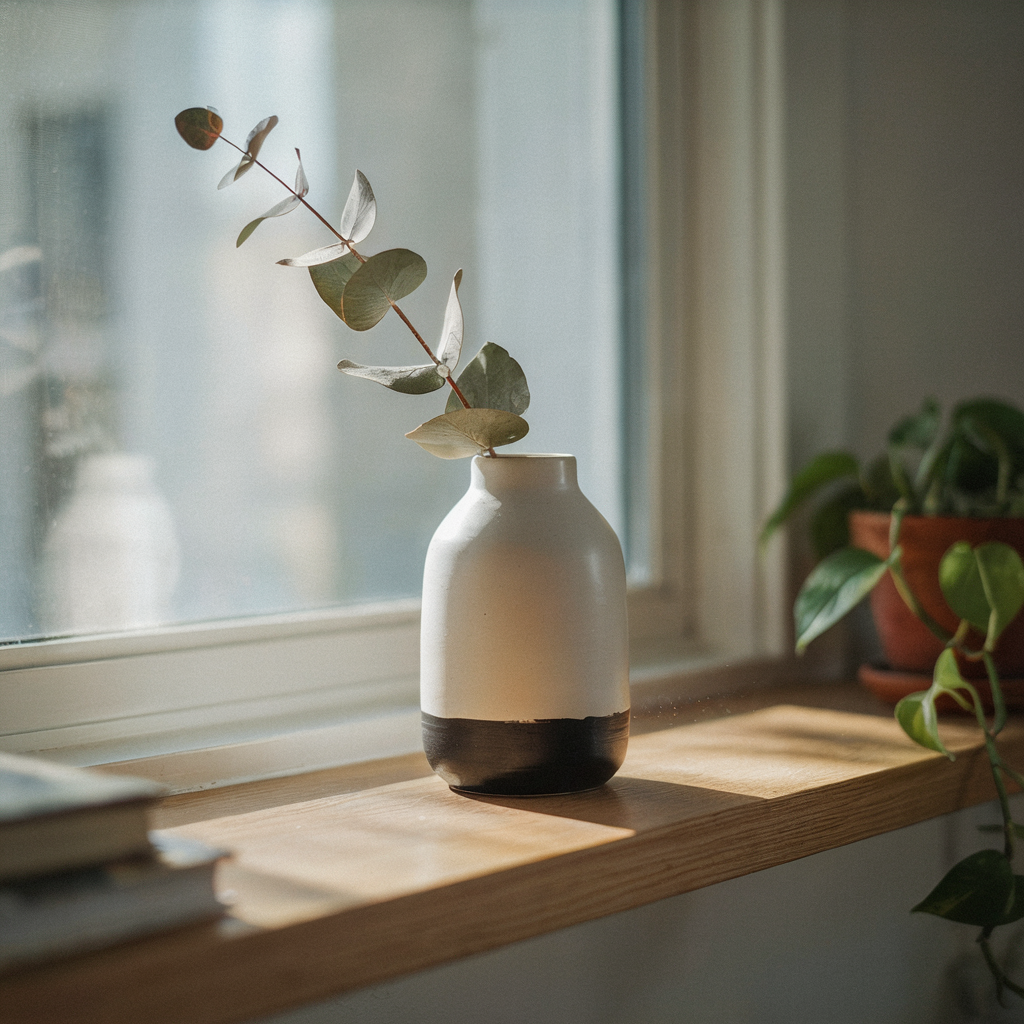 Two-tone dipped ceramic vase DIY decor
