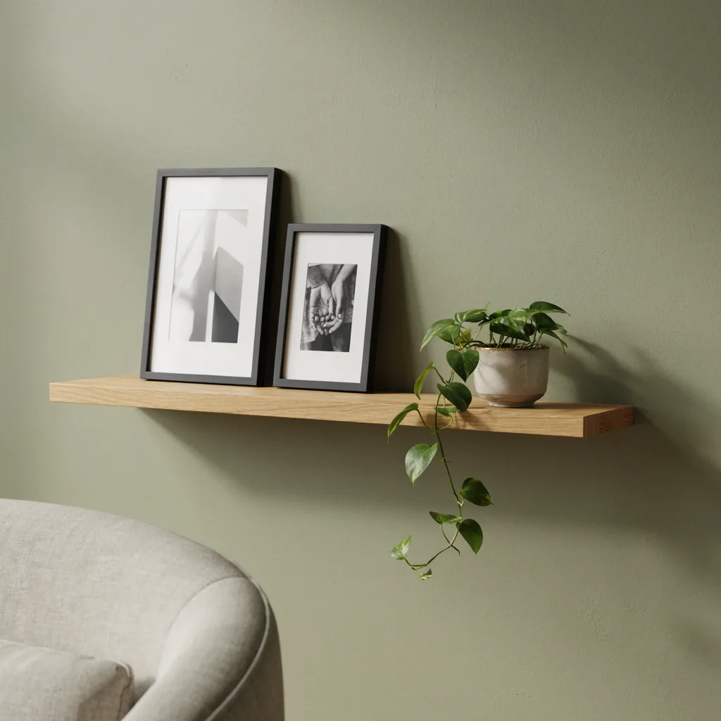 White oak floating picture ledge DIY project
