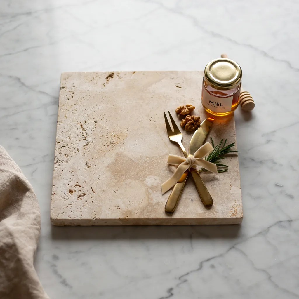 Travertine serving board DIY gift set