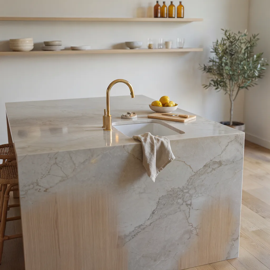 Prep sink built into kitchen island countertop