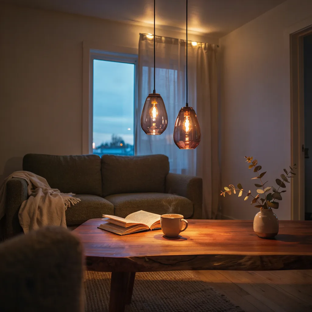 Smoked glass pendant lights