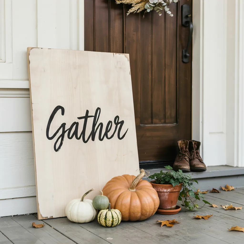 Painted wood welcome sign