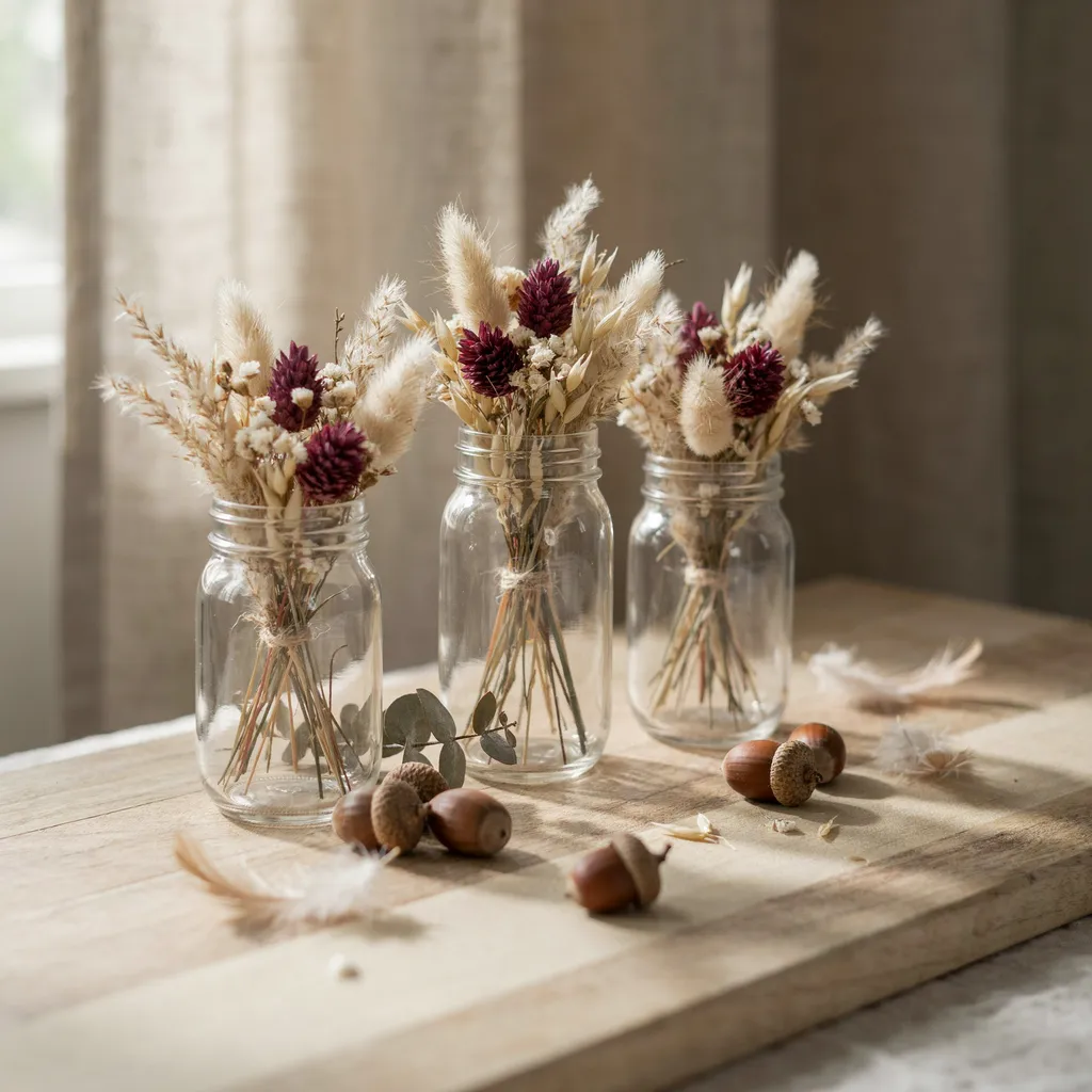 Mason jar fall centerpiece