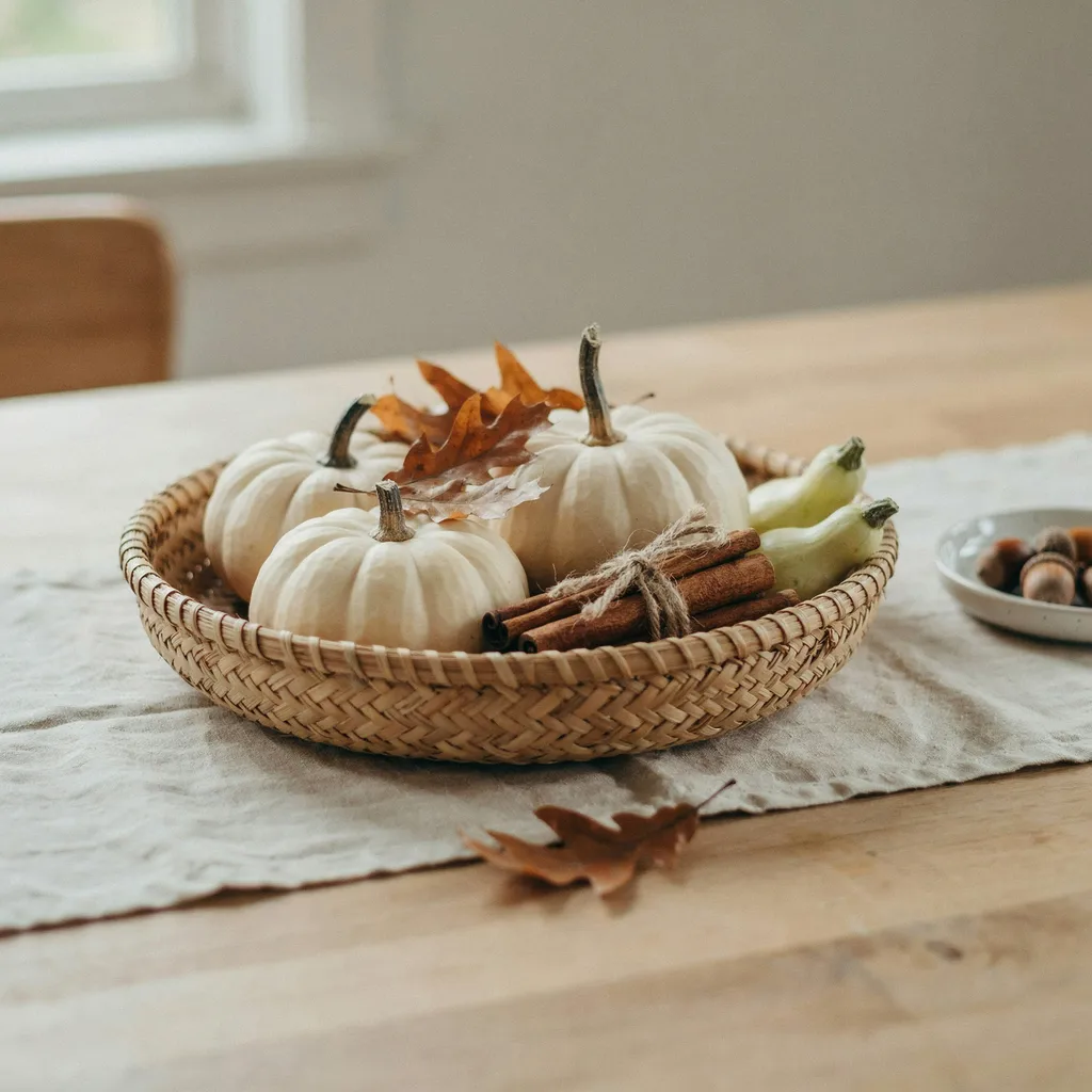 Woven basket fall centerpiece