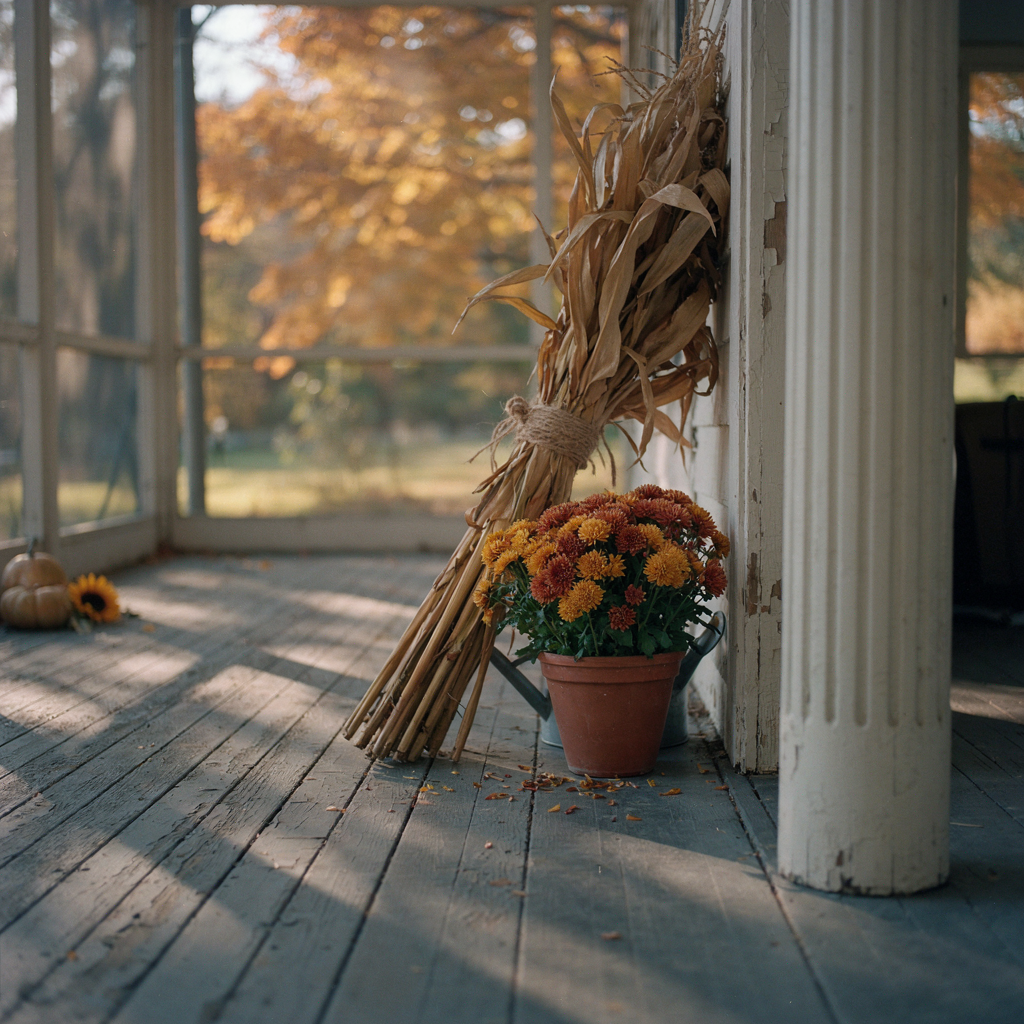 Hand-tied cornstalk bundle
