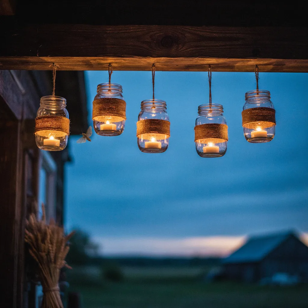 Mason jar lanterns for fall
